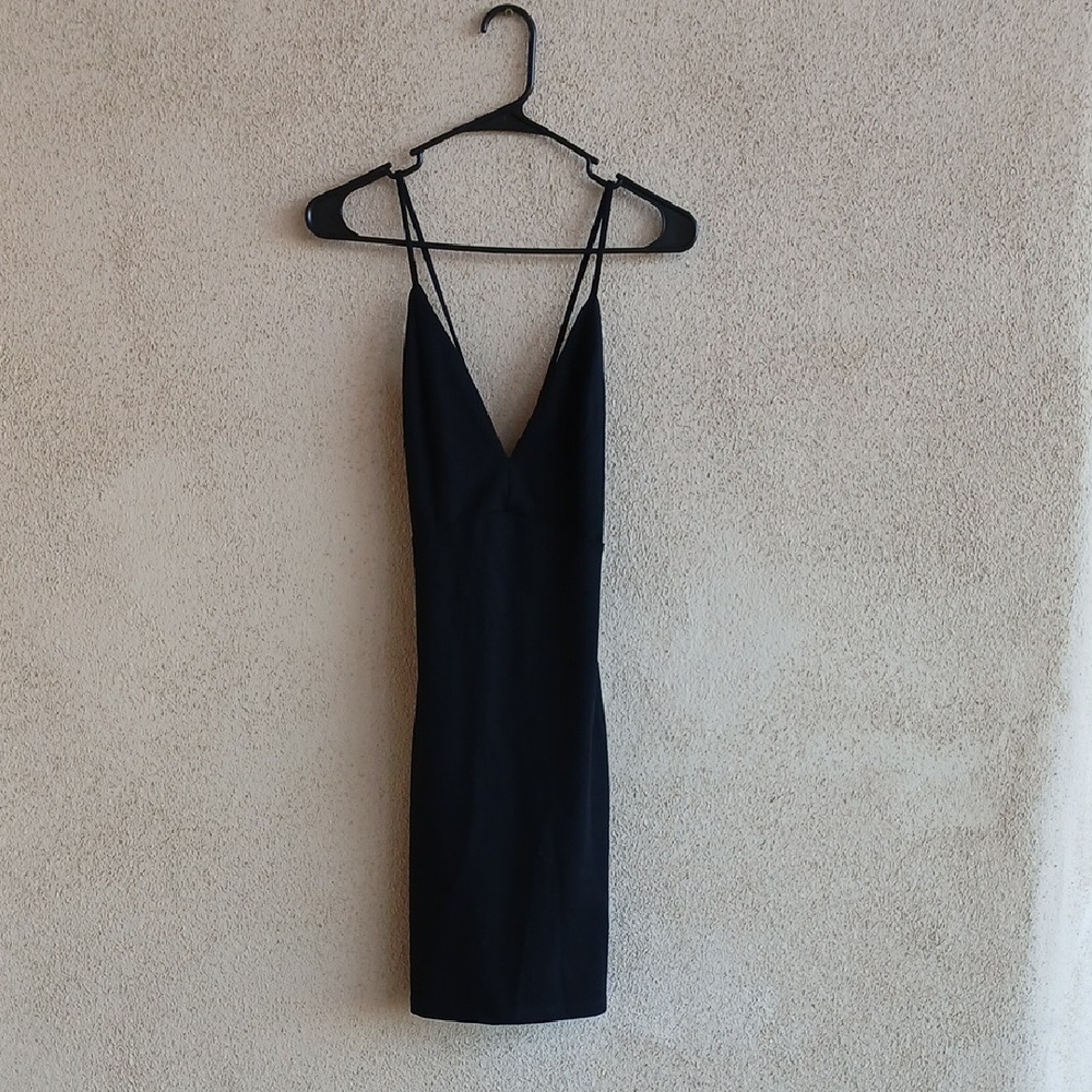 Make Offer! Black Spaghetti Strap Backless Cocktail Dress